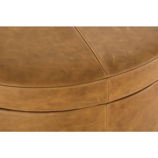 Picture of Cyrus 36" Round Leather Storage Ottoman